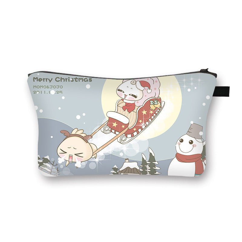 Wholesale Christmas Makeup Bags with Large Capacity Polyester Storage Bags